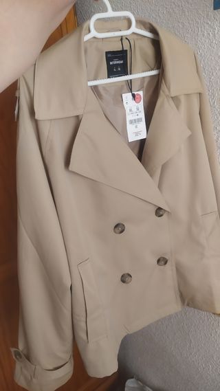 Gabardina corta Lefties Beige Talla XL