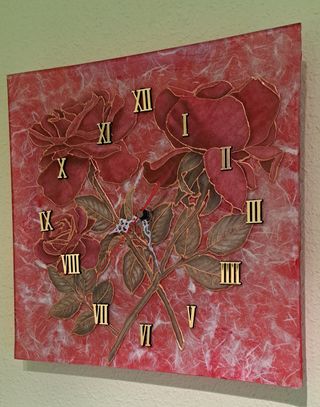 Reloj de Pared con Rosas Rojas