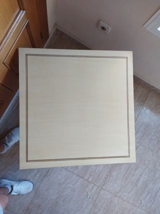 Mesa auxiliar forja y madera