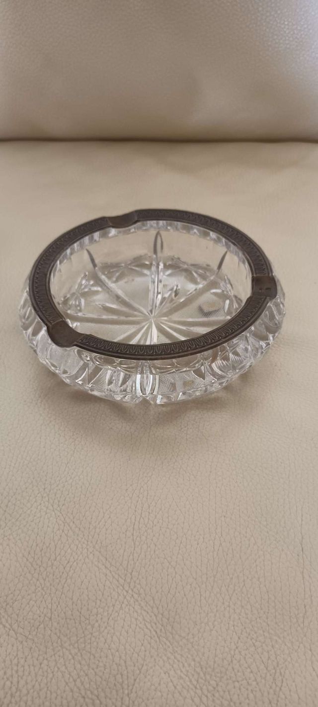 Posacenere vintage argento 800 e cristallo nuovo