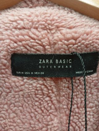 Cazadora Zara Ante y Borreguito Rosa