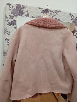Cazadora Zara Ante y Borreguito Rosa