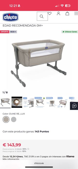 Cuna colecho Chicco Next2Me Essential