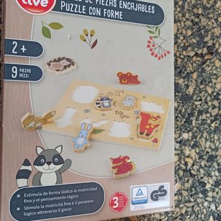 Puzzle de madera 9 piezas animales bosque