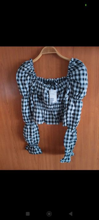 Blusa cuadros Vichy H&M Talla XS