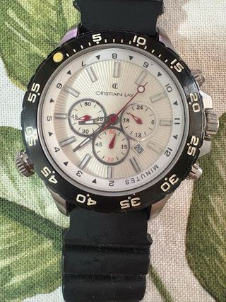Reloj Cristian Lay Cronógrafo Negro y Plateado