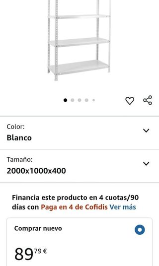 Estantería metálica 5 baldas 