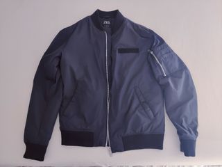 Cazadora Bomber Zara Azul Marino