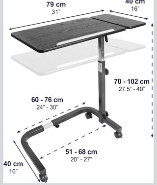 Mesa Auxiliar C/Ruedas Madera Negra