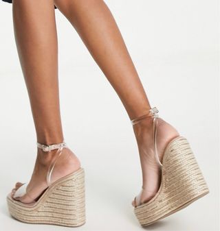 Sandalias ASOS Beige Cuña Transparente