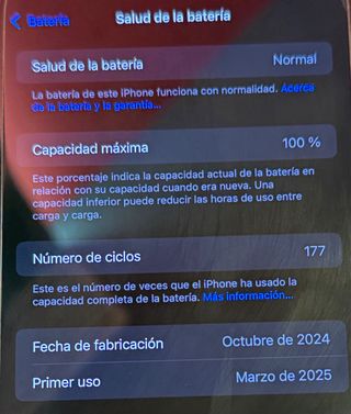 iPhone 16 Pro Max 256 GB Batería 95%. Madrid.
