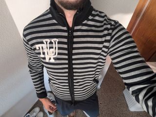 Sudadera de cremallera con rayas
