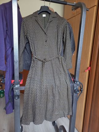 Vestito donna fantasia oro nero