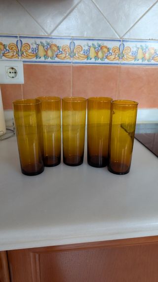 5 Vasos Duralex Vintage Marrones