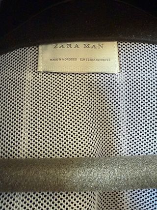 Americana Zara Hombre Cuadros Azul