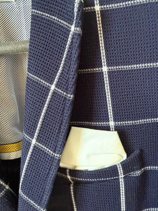 Americana Zara Hombre Cuadros Azul