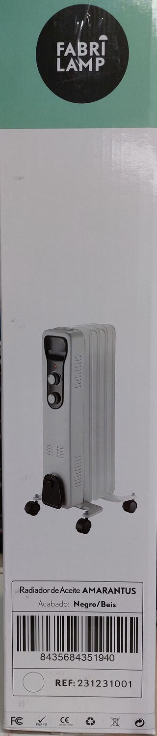 Radiador aceite 1000W 5 elementos – Blanco/Negro