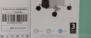 Radiador aceite 1000W 5 elementos – Blanco/Negro
