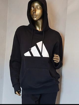 Sudadera Adidas Negra con Logo Blanco