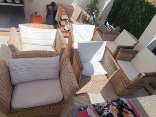 4 Sillas y 2 Sillones Ratán Natural