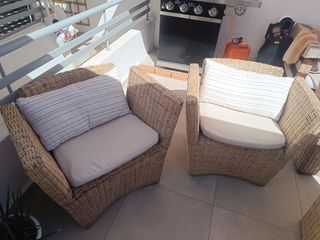4 Sillas y 2 Sillones Ratán Natural