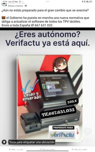 TPV Táctil Verifactu normativa Hacienda