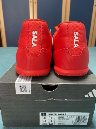 Zapatillas Adidas Fútbol Sala Rojas y Blancas 42