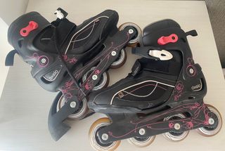 Patines Oxelo Negros con Detalles Rosas Talla 39.5