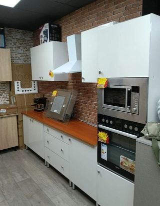 Cocina moderna gris y azul