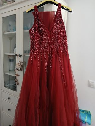 Vestido de fiesta rojo para mujer