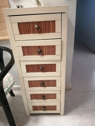 Mueble cajonera madera y bambú