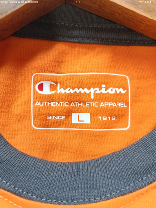 Camiseta sin mangas Champion naranja Talla L retro