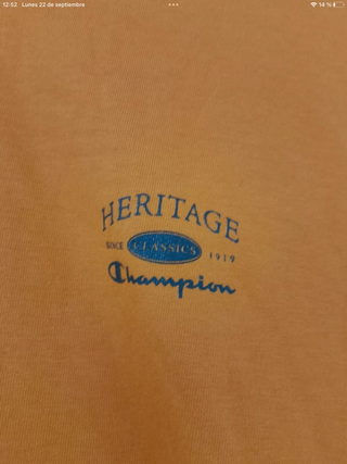 Camiseta sin mangas Champion naranja Talla L retro