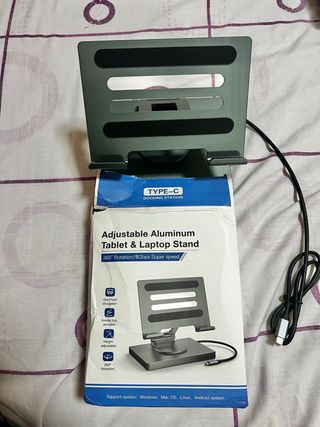 Base ajustable aluminio para tablet/laptop