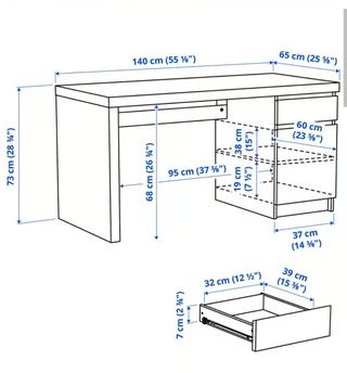 Escritorio Ikea Malm Wengué sin uso
