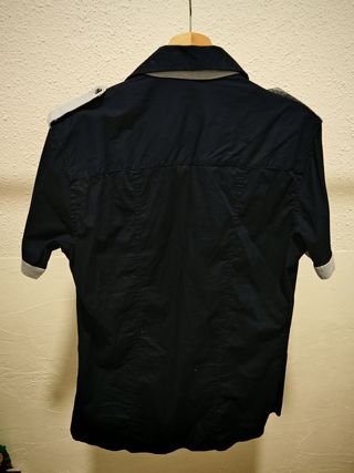 Camiseta de botones azul oscuro talla XL