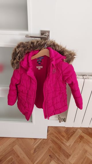 Abrigo niña rosa con capucha talla 3 qños 98cm