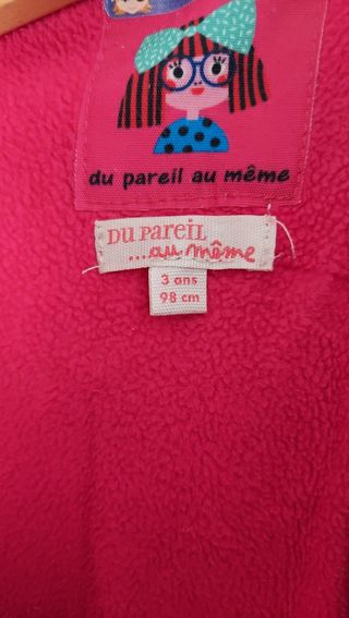 Abrigo niña rosa con capucha talla 3 qños 98cm