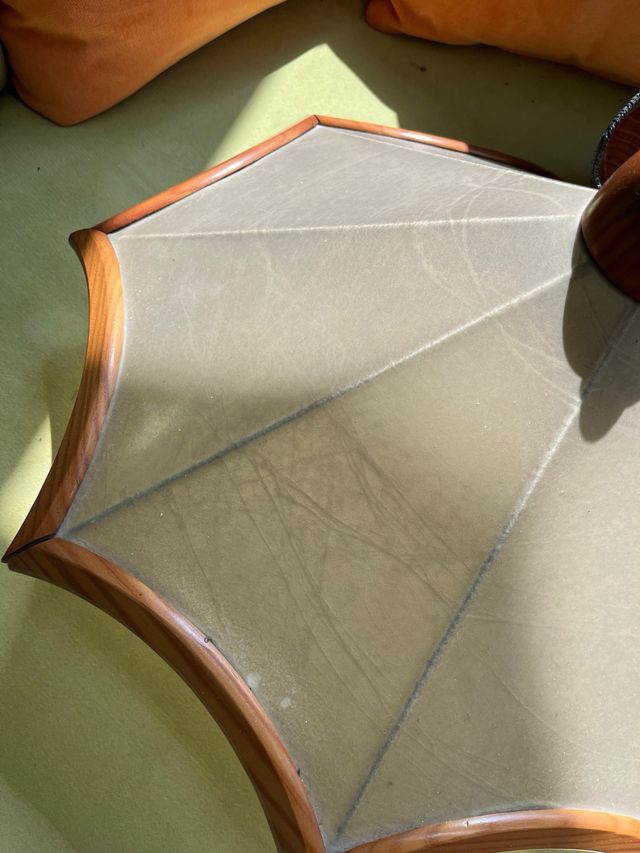 Lámpara de techo de papel y madera