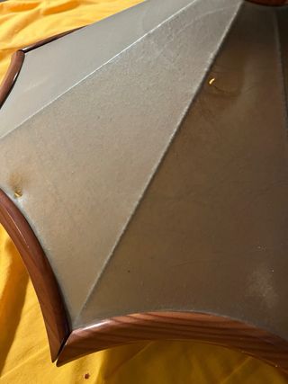 Lámpara de techo de papel y madera