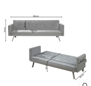 Sofá Cama Gris Nuevo