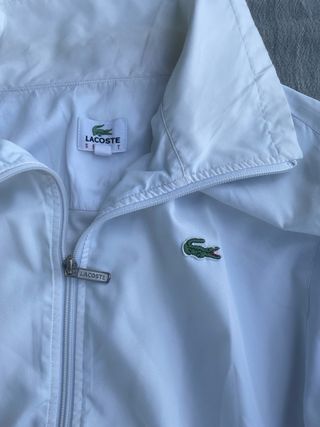 Chaqueta Deportiva Lacoste Vintage Talla L Blanca