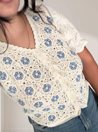 Camicetta vintage uncinetto fiori