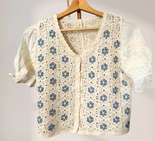 Camicetta vintage uncinetto fiori
