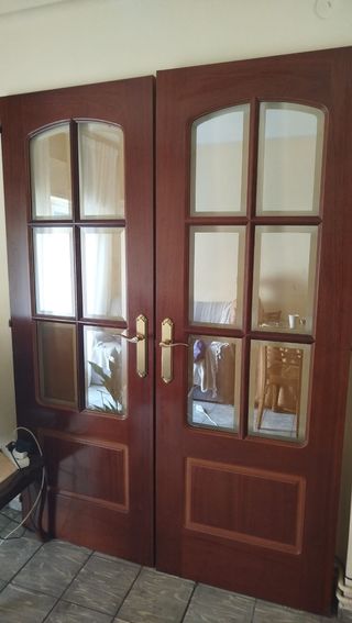 2 Puertas de Madera con Cristal