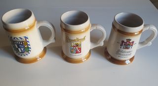 Boccali da birra vintage con scudi