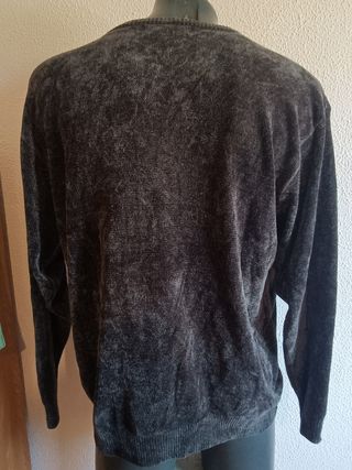 Jersey cuello redondo viscosa gris XL