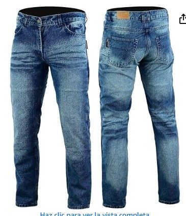 Vaqueros de moto azules