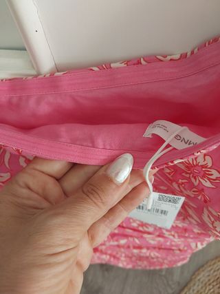 Vestido Mango floral rosa XXS