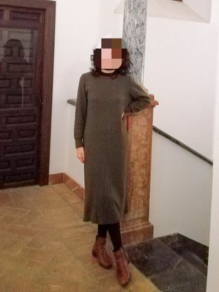 Vestido jersey verde militar